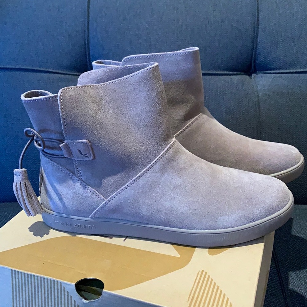 New, lavender ankle boots